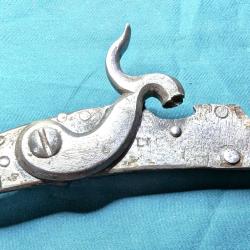 Platine &agrave; percussion transform&eacute;e peux &ecirc;tre reconditionn&eacute;e, pr&eacute; 18&egrave; silex-19&egrave; perc-  PL N&deg;117...2026