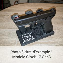 Support pr&eacute;sentoir Glock 17 Gen5 - 3 chargeurs apparents