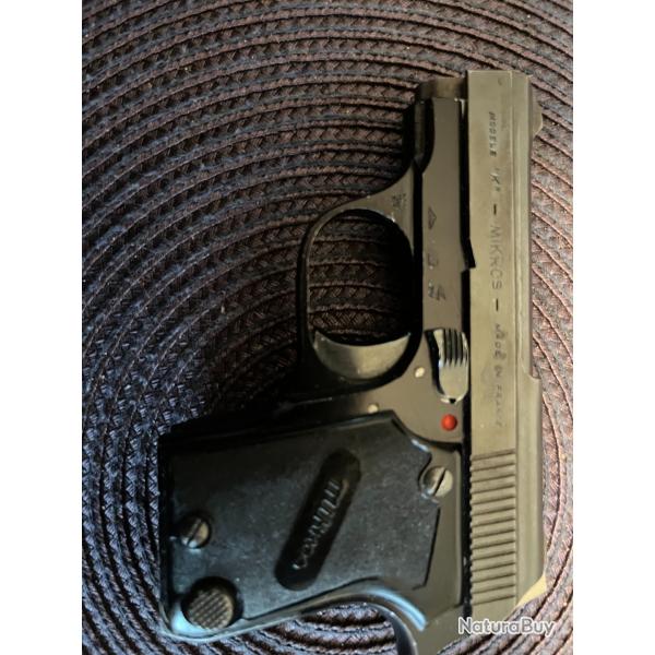 A Vendre Pistolet UNIQUE Mod�le Mikros 6,35 Excellent �tat
