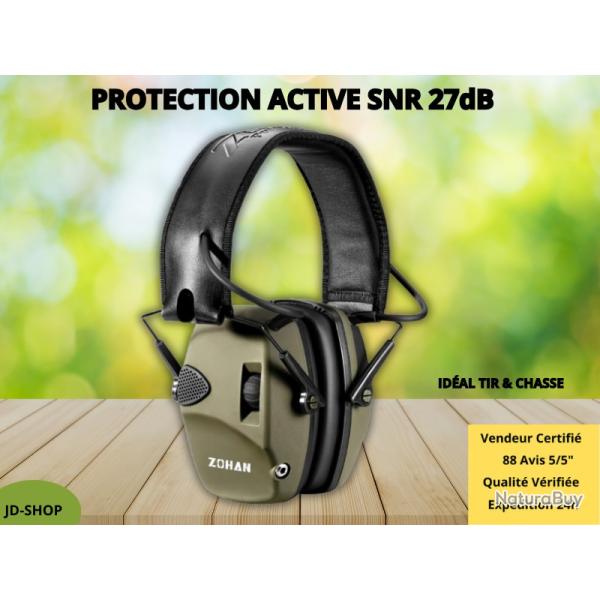 Casque �lectronique de Tir ZOHAN 054 - Amplification Sonore & R�duction de Bruit Active - SNR 27dB -