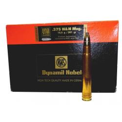 Munitions RWS Calibre 375 H&H Mag. UNI CLASSIC 19,5 g / 301 gr (Bo&icirc;te de 20)