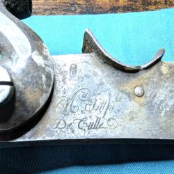 Platine Manufacture Imp&eacute;rial  d'armes de Tulle 18&egrave; transform&eacute;e au  d&eacute;but 19&egrave;