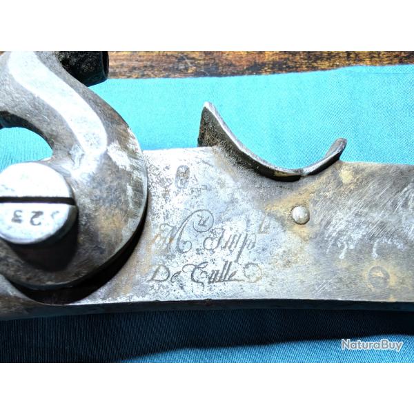 Platine Manufacture Imp�rial  d'armes de Tulle 18� transform�e au  d�but 19�