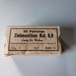 Boite de 50 munition cal 5,6 Allemande de 1938 zielmunition deutch waffen