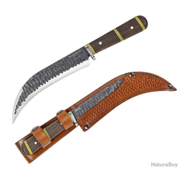 Couteau Condor Invictus Corvo Lame Acier Carbone 1095 Manche Noyer Etui Cuir El Salvador CTK398309HC