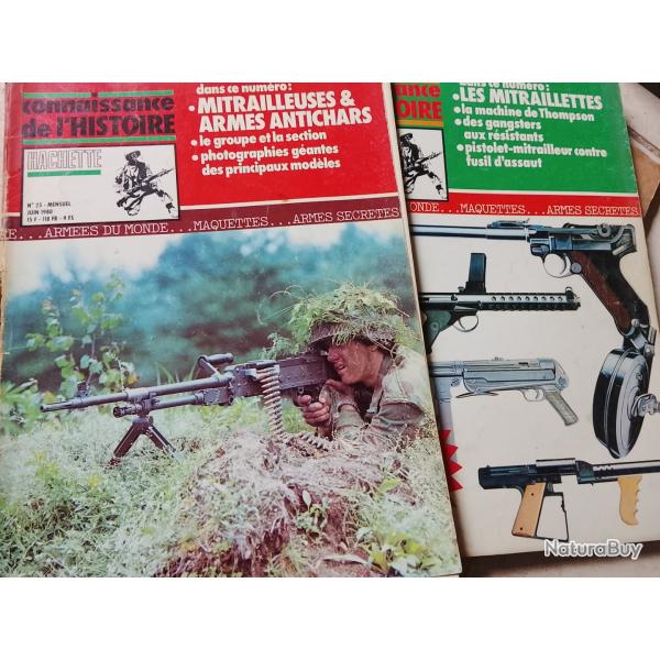 Connaissance de l'histoire n�21 et 25 pistolet mitrailleur/ mitraillettes/ mitrailleuses/ antichars