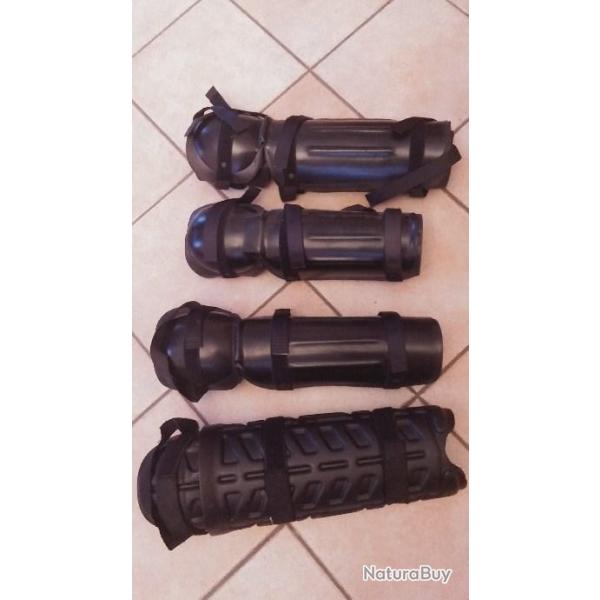 Ench�re ensemble de 2 Pi�ces Genouill�res avec Prot�ge tibias des forces de Police SWAT