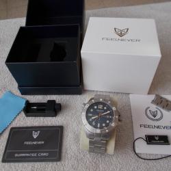 MONTRE DE PLONGEE AUTOMATIQUE FEELNEVER ETANCHE 500 METRES /MVT JAPAN MIYOTA 8215/CADRAN BLEU