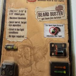Guidon + hausse Dead Ringer "Beard Buster" NEUF pour fusil &agrave; canon ventil&eacute;