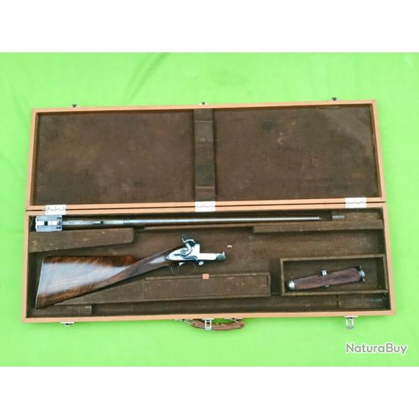 RARE MAGNIFIQUE FUSIL ARTISANAL ANGLAIS  MONOCOUP A CHIEN CAL 16x70proc�s verbal de classement CAT D