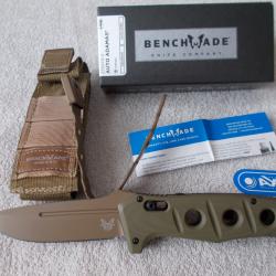 COUTEAU BENCHMADE ADAMAS AUTOMATIQUE ACIER CRUWEAR COULEUR TAN ET VERT OLIVE ARMY USA/TACTIQUE KNIFE