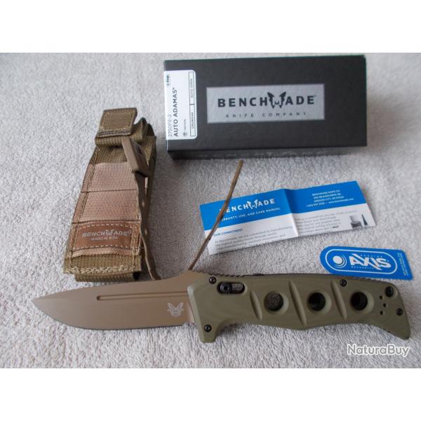 COUTEAU BENCHMADE ADAMAS AUTOMATIQUE ACIER CRUWEAR COULEUR TAN ET VERT OLIVE ARMY USA/TACTIQUE KNIFE