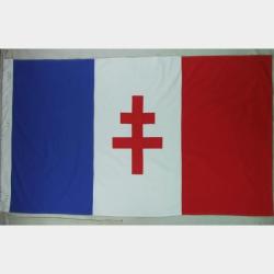 Drapeau France Libre FFL Croix de Lorraine WW2 3x5m