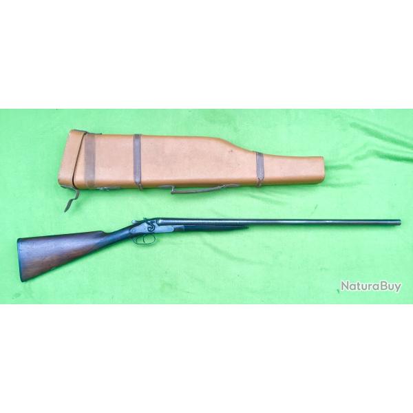 RARE MAGNIFIQUE FUSIL ARTISANAL ANGLAIS   JUXTAPOSE A PLATINES ET � SYST�ME  CAL 20