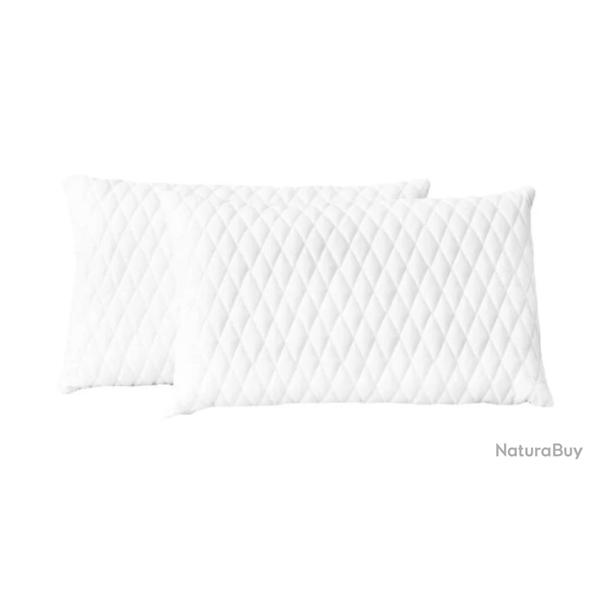 Oreillers lot 2 mousse m�moire forme 60x40x14 cm soutien cou