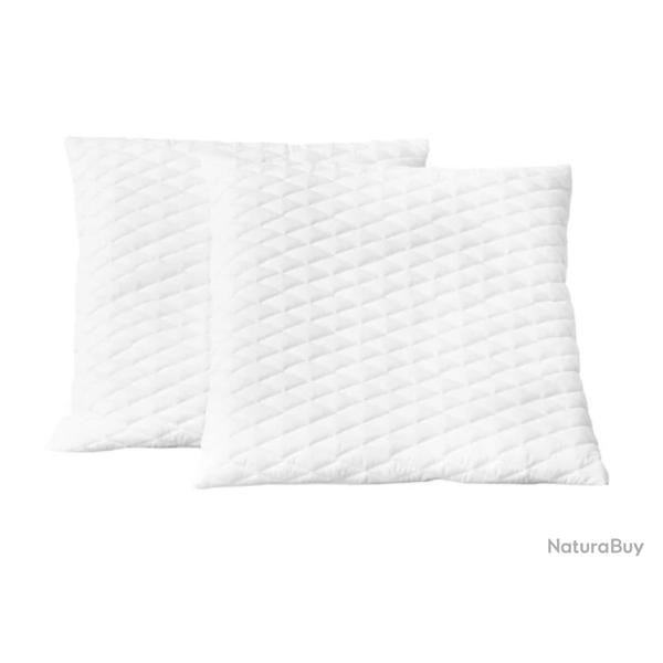 Oreillers m�moire forme lot 2 80x80x14 cm soutien cervical confort