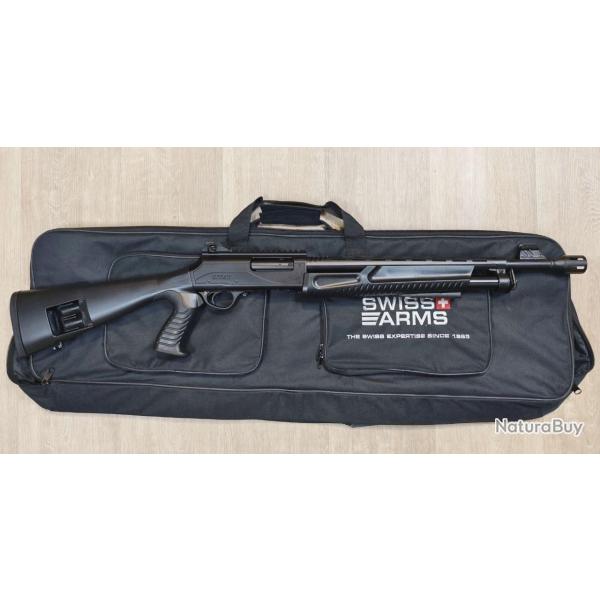 Fusil � pompe HATSAN ESCORT - Cal. 12/76 - Canon ray� 47 cm - Filet� + Housse (Occasion)
