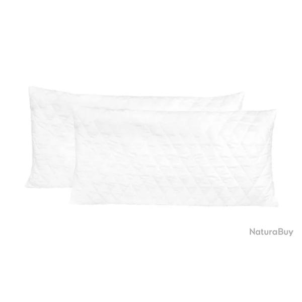 Oreillers mousse m�moire lot 2 80x40x14 cm soutien cervical