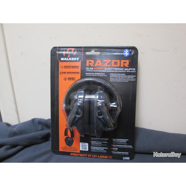 Casque anti bruit electronique RAZOR de WALKER'S avec Bluetooth