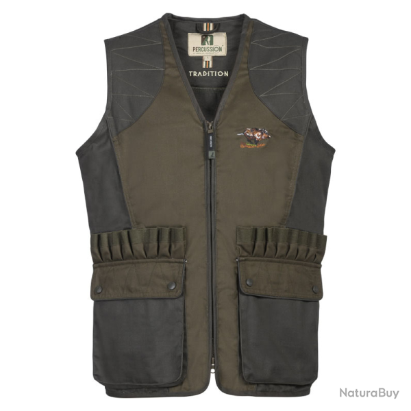 Gilet de chasse Percussion Tradition - Marron - Marron Sanglier / L