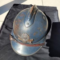 Casque Adrian mle 1915 artilleur, complet, belle couleur d'origine
