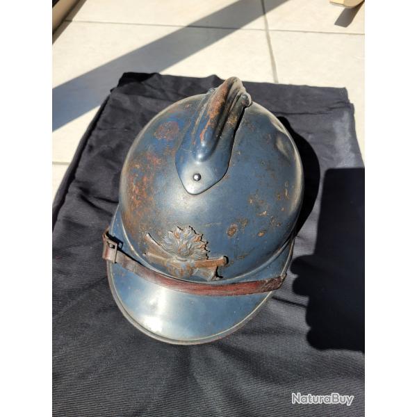 Casque Adrian mle 1915 artilleur, complet, belle couleur d'origine