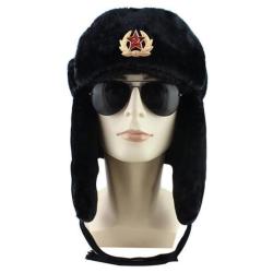 Chapka Motif Sovi&eacute;tique URSS Russie - en Fausse Fourrure - Sp&eacute;cial Hiver LIVRAISON GRATUITE