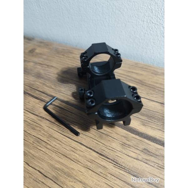 Montage monobloc d�port� pour rail picatinny et de diam�tre de 25.4mm