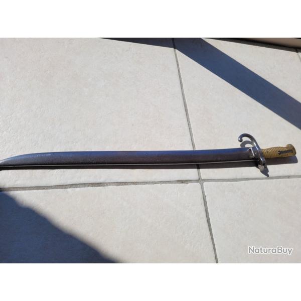 Ba�onnette Mle 1866 fusil Chassepot, avec fourreau au m�me num�ro