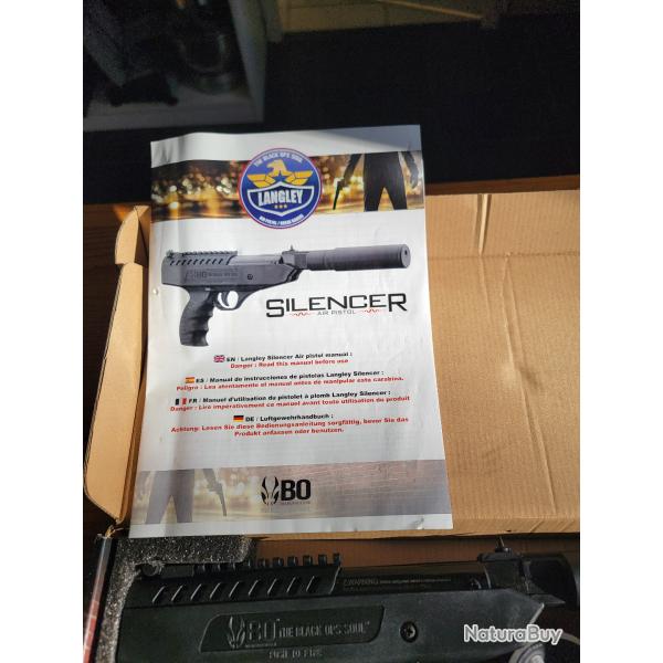 LANGLEY SILENCER AIR PISTOL parfait �tat