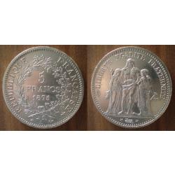 France 5 Francs 1875 Piece Argent Hercule Franc Hercules