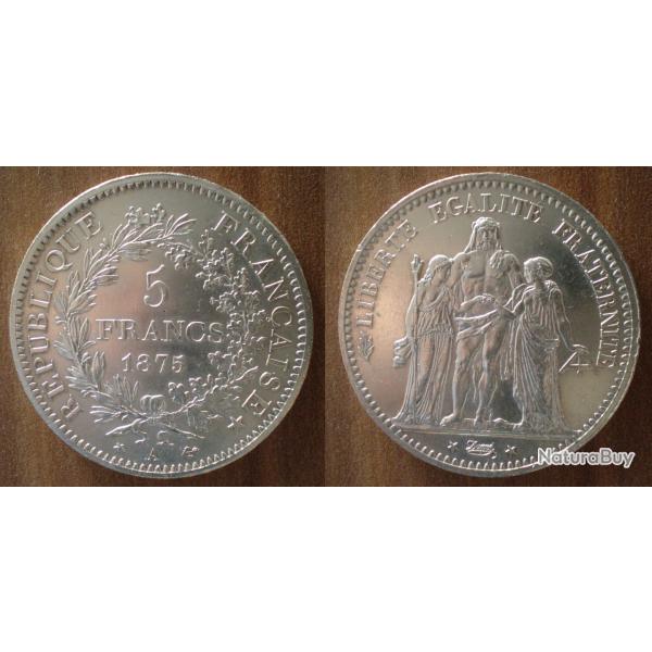 France 5 Francs 1875 Piece Argent Hercule Franc Hercules