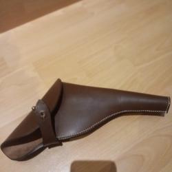 &Eacute;tui en cuir marron pour Revolver Webley.
