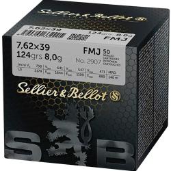 Munitions Sellier & Bellot 7,62x39 124gr FMJ * LES 250
