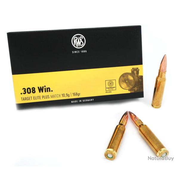100 MUNITIONS RWS 308 Win TARGET ELITE PLUS Match 168 gr