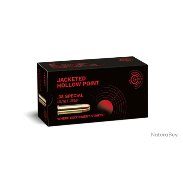 MUNITIONS GECO 38 SP 158gr JHP - LES 500