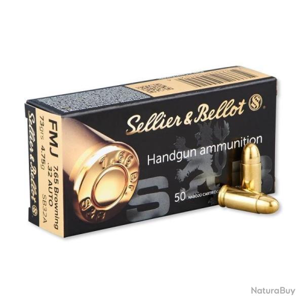 MUNITIONS SELLIER&BELLOT 32 ACP (7.65) - PAR 500