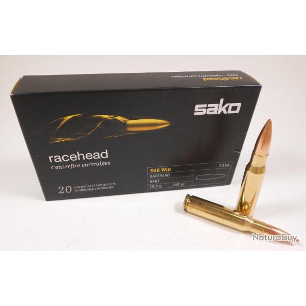 MUNITIONS SAKO RACEHEAD HPBT 168 gr 308W - LES 100
