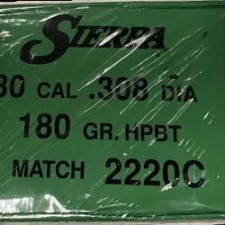 Ogives Sierra 2220C - .308 HPBT MatchKing 180gr * Bo&icirc;te de 500