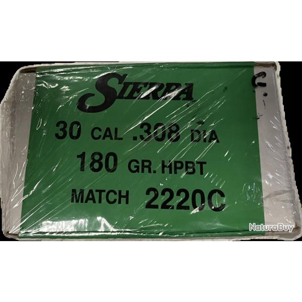 Ogives Sierra 2220C - .308 HPBT MatchKing 180gr * Bo�te de 500