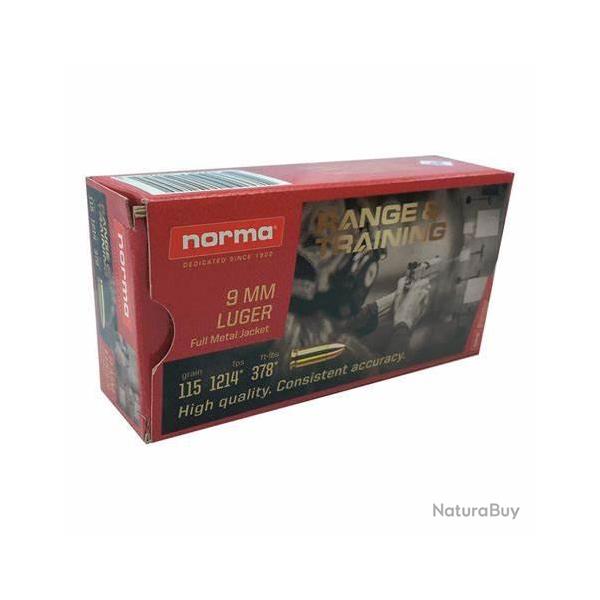 1000 Munitions Norma 9 mm Luger FMJ Range & Training 115 gr