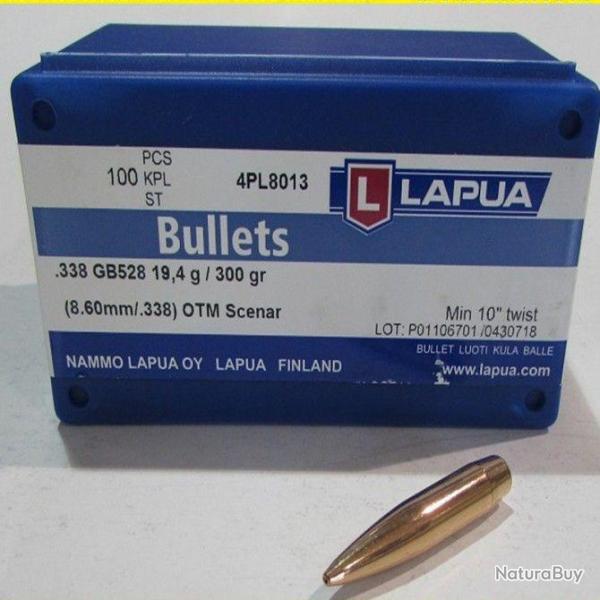 Ogives Lapua .338 300gr OTM Scenar - Bo�te de 100