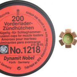 200 Amorces 6 aillettes RWS 1218 pour fusil &agrave; poudre noire