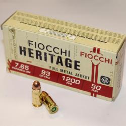 100 MUNITIONS FIOCCHI HERITAGE 7.65 PARABELLUM