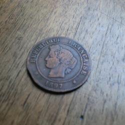 monnaie 5 centimes c&eacute;r&eacute;s  1897 A
