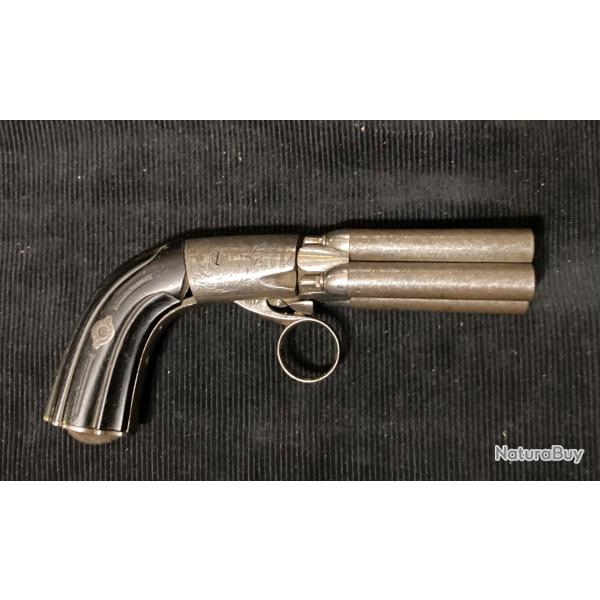Poivri�re � 4 canons �� Brevet� MARIETTE�� calibre 7 mm � balle forc�e. XIX�me .