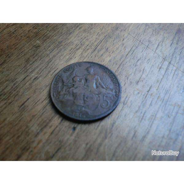 monnaie 5 c dupuis  1916