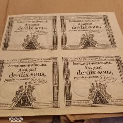 Premier billet de banque avant la r&eacute;volution les assignats ann&eacute;es 1791 sous louis 16