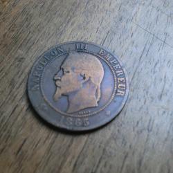 monnaie dix centimes napoleon III  1865 BB