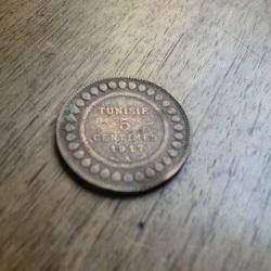 monnaie tunisie 5 centimes  1917 A